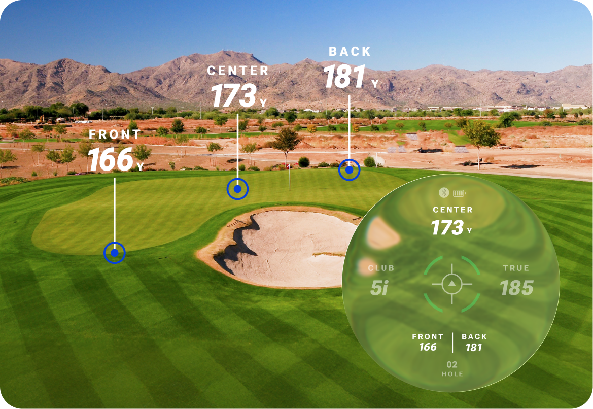 FRONT, CENTER, BACK <br> GPS DISTANCES