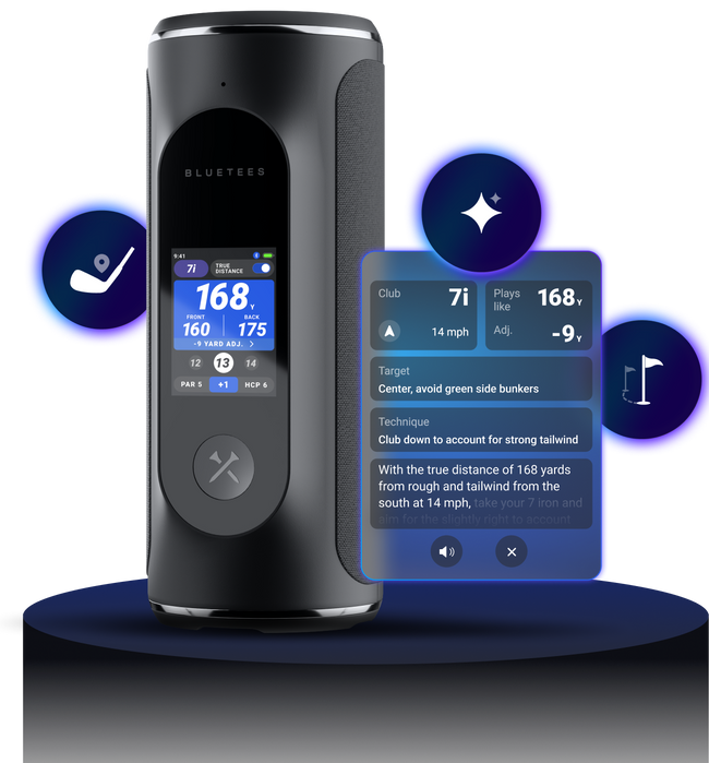 Player Pro supercharges your round with the power of the GAME app’s integrated AI. By analyzing real-time course data, your positioning, and playing conditions, it delivers you the True Distance™ to the hole, audible caddie advice using Scout AI™, and intelligent Club Recommendations to dial in your game.