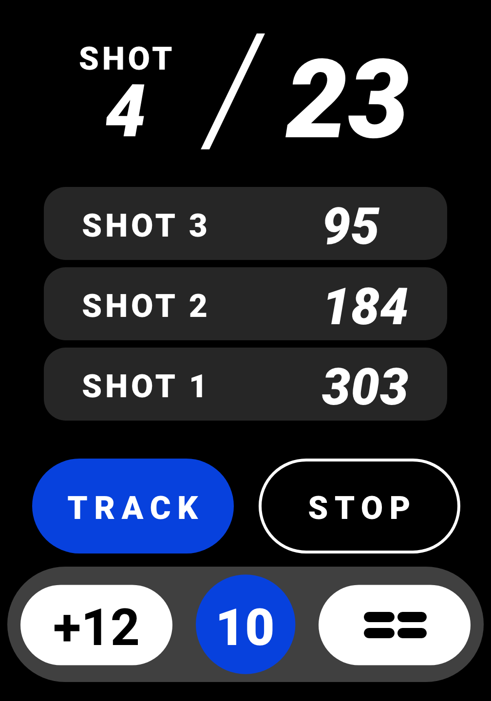 Shot Tracking Screen