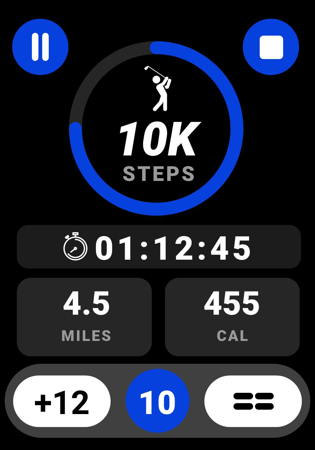 PlayMaker+ Activity Tracking Screen
