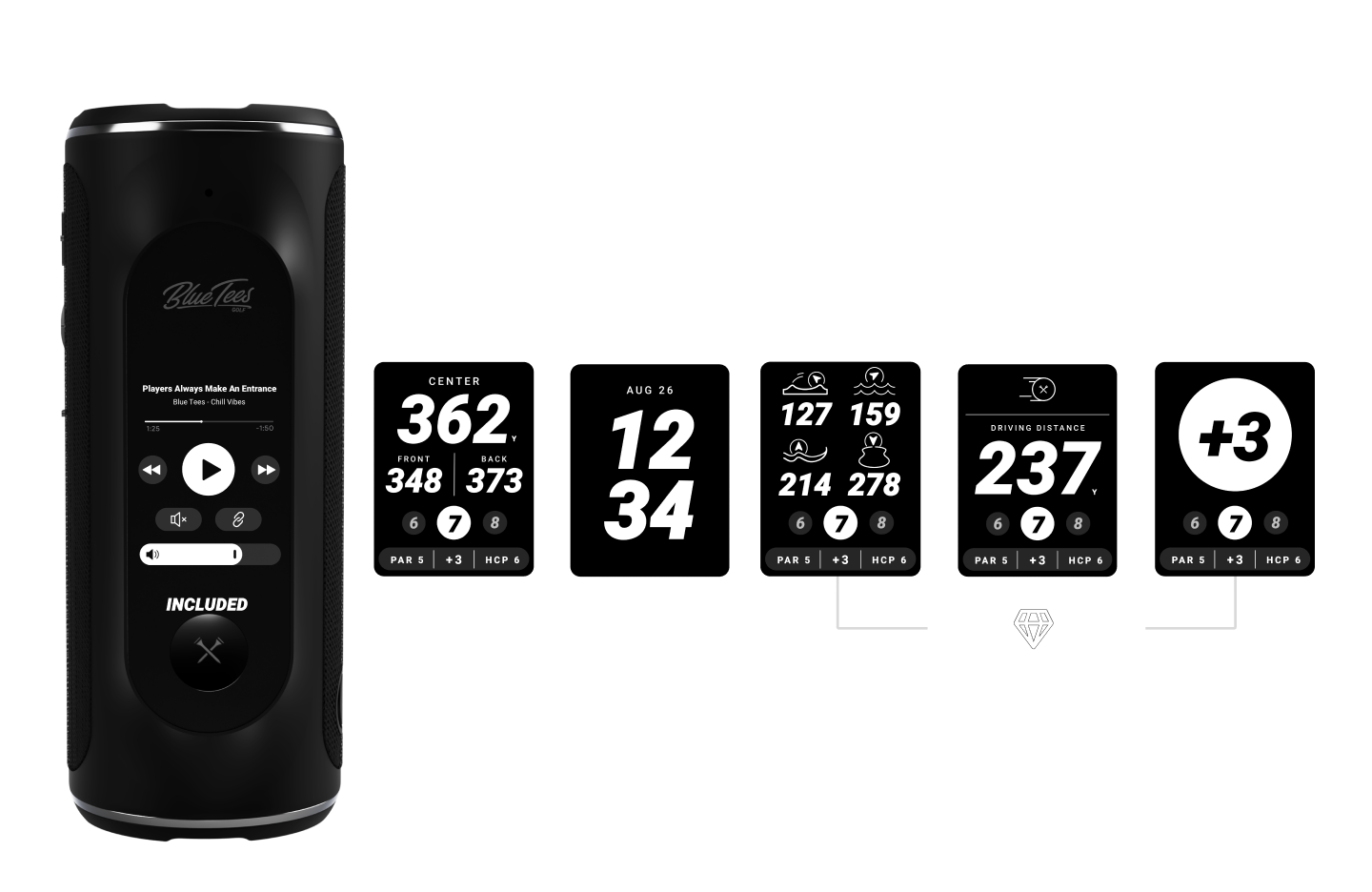 Player+ Golf GPS Speaker | Blue Tees Golf